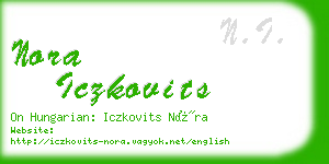 nora iczkovits business card